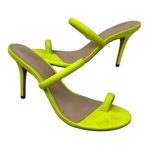 ALDO Neon Yellow High Heel Sandal with Toe Strap